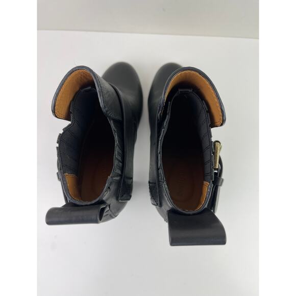 SEE By CHLOE Black Cappa Ankle Block Heel Booties Boots Buckle Leather 37 NEW - Picture 10 of 10